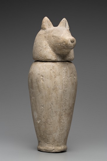 Canopic Jar with Jackal's Head à Third Intermediate Period Egyptian