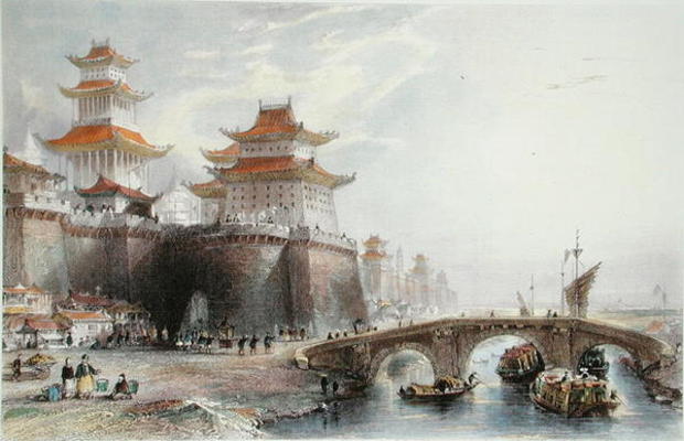 Western Gate of Peking, c.1850 (colour litho) à Thomas Allom