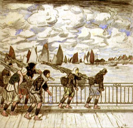 Shrimpers Returning, Etaples à Thomas Austen Brown