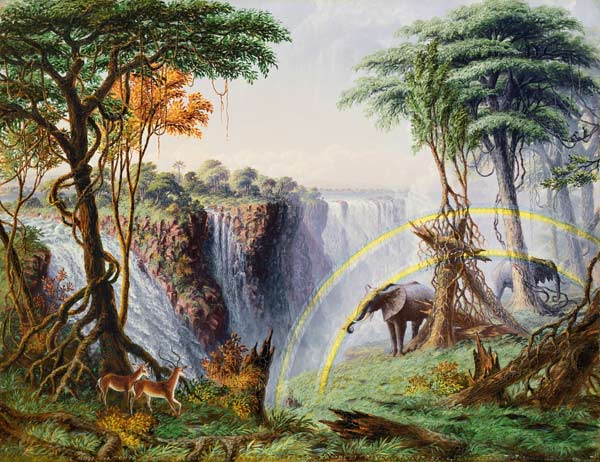 Der Mosi-oa-Tunya oder: Die Victoria Falls, Zambesi River à Thomas Baines