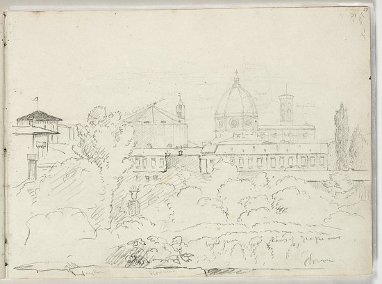 Florence with Views of the Duomo and Campagnale à Thomas Cole