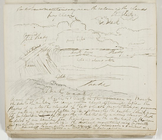 Untitled (atmospheric study with notations) à Thomas Cole
