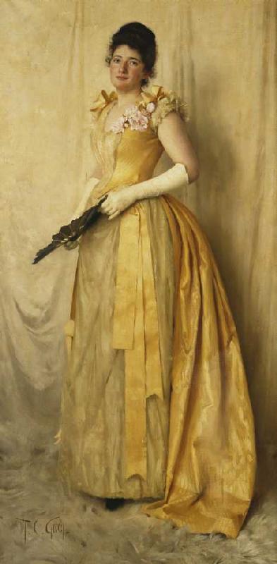Dame in Gold - Porträt von Mrs à Thomas Cooper Gotch