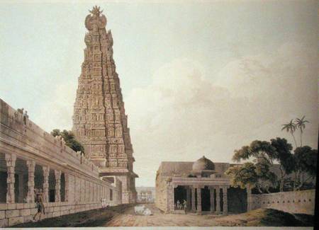 Hindoo Temple at Madura, plate XVI from 'Oriental Scenery' à Thomas Daniell