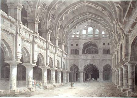 Interior of the Palace, Madura, plate XV from 'Oriental Scenery' à Thomas Daniell