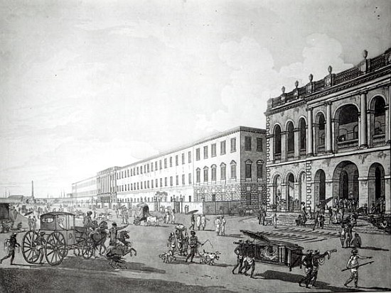 The Mayor''s Court and Writers'' Building, Calcutta à Thomas Daniell