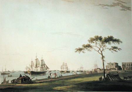 View Taken on the Esplanade, Calcutta, plate I from 'Oriental Scenery' à Thomas Daniell