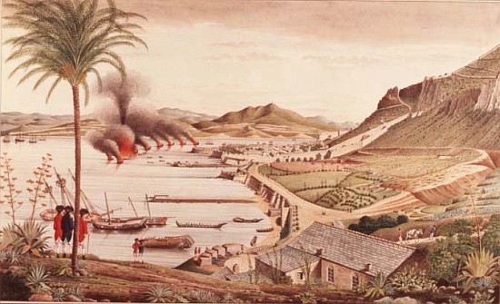 Gibraltar on the morning after the great Franco-Spanish attack à Thomas Davies