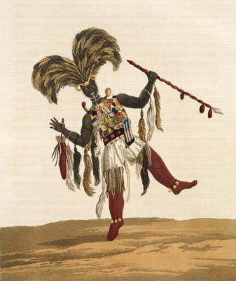A Captain in his War Dress, from 'Mission from Cape Coast Castle to Ashantee', published 1819 (colou à Thomas Edward Bowdich