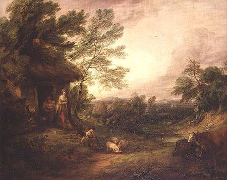 Cottage Door with Girl and Pigs à Thomas Gainsborough