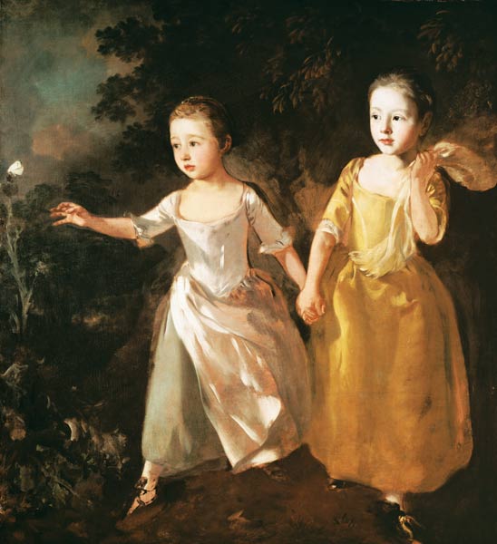 Les filles recueillent de l'artiste un papillon à Thomas Gainsborough