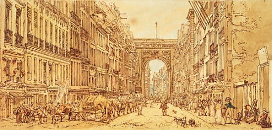 The Faubourg and the Porte Saint-Denis à Thomas Girtin