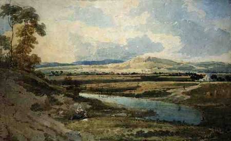 View near Bromley, Kent  over pencil on à Thomas Girtin