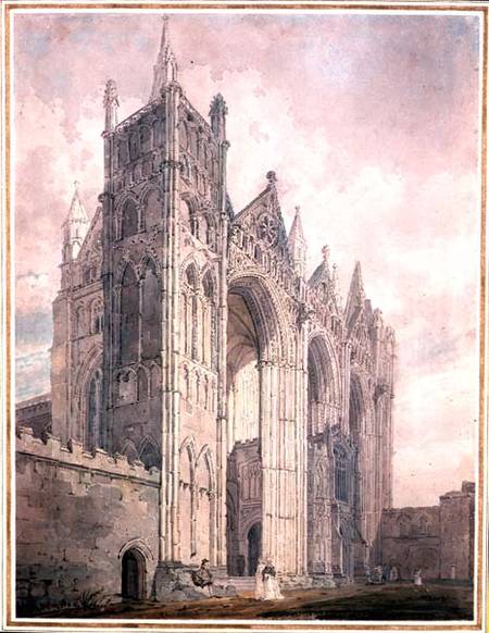West Front of Peterborough Cathedral à Thomas Girtin