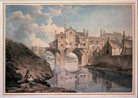 Elvet Bridge, Durham  and pencil on à Thomas Hearne