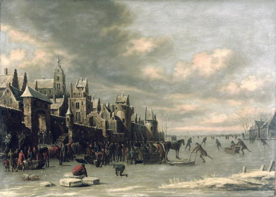 Winter Landscape (oil on canvas) à Thomas Heeremans