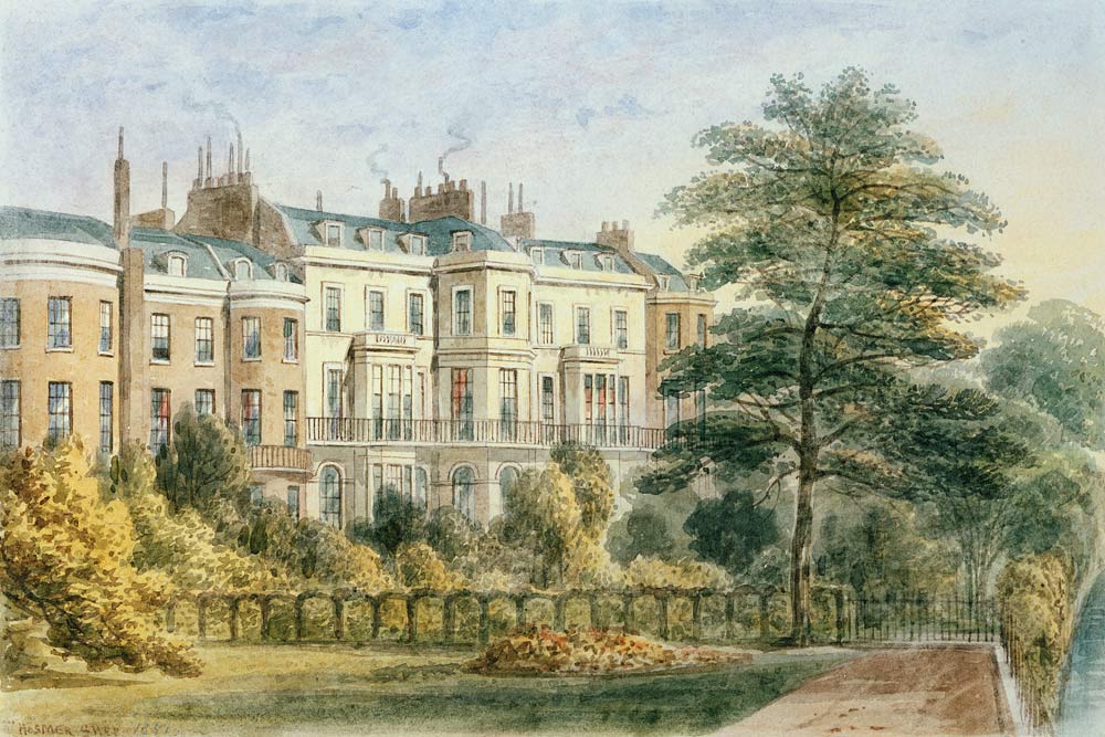 East front of Sir Robert Peel''s House in Privy Garden (1788-1850) 1851 à Thomas Hosmer Shepherd