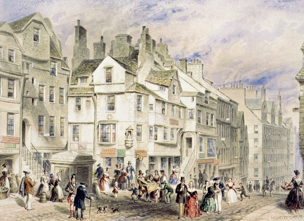 High Street, Edinburgh, showing John Knox's House à Thomas Hosmer Shepherd