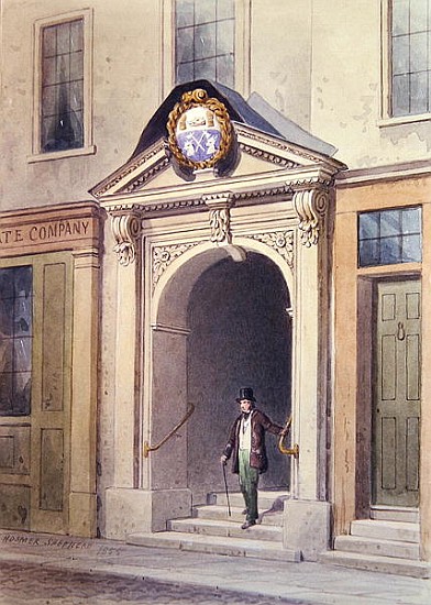 The Entrance to Butchers'' Hall, 1855, à Thomas Hosmer Shepherd