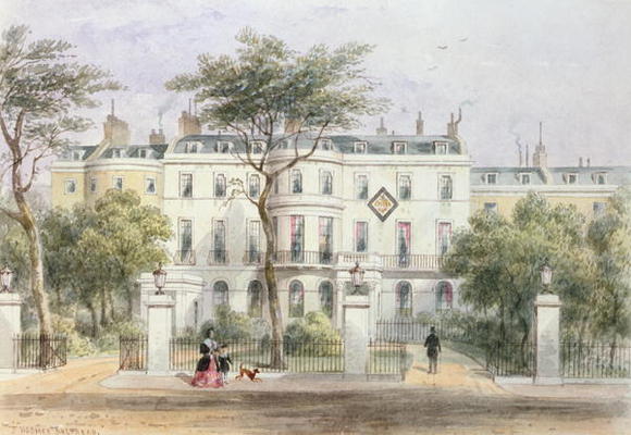 West front of Sir Robert Peel's House in Privy Garden (1788-1850) 1851 (w/c on paper) à Thomas Hosmer Shepherd
