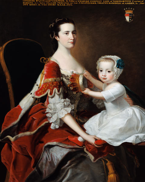 Portrait of Catherine Compton (d.1784) Countess of Egmont and her Eldest Son Charles Perceval (b.175 à Thomas Hudson