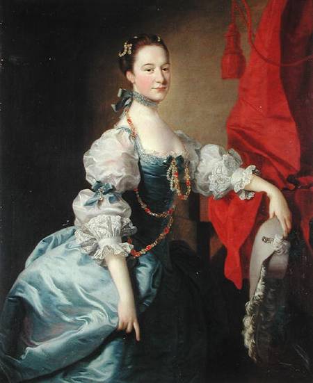 Portrait of a Lady in a Blue Gown à Thomas Hudson