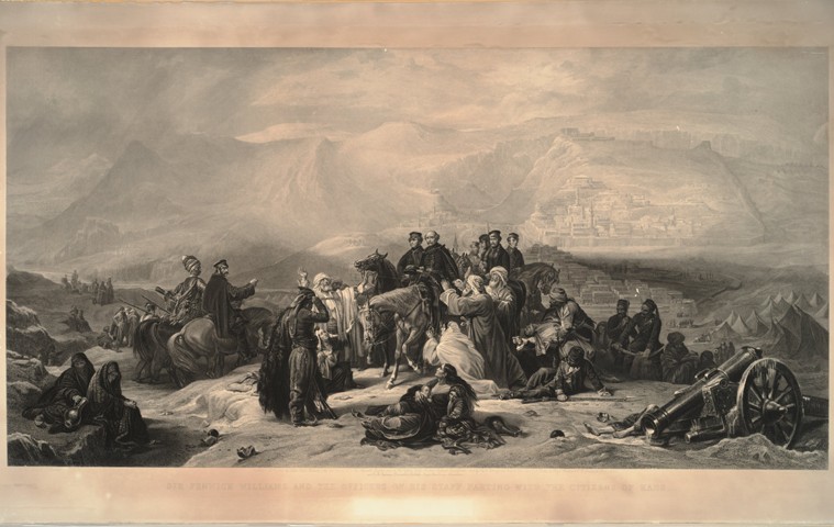The defence of Kars. Sir Fenwick Williams and the officers of his staff parting with the citizens of à Thomas Jones Barker