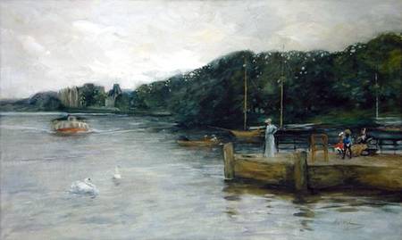 The Alster with the Steamboat Jetty at Raven Road à Thomas Ludwig Herbst