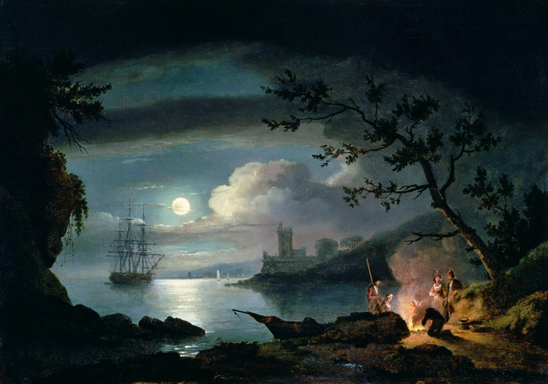 Teignmouth by moonlight à Thomas Luny