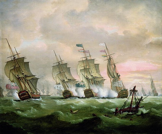 Admiral Sir Edward Hawke defeating Admiral M. de Conflans in the Bay of Biscay à Thomas Luny