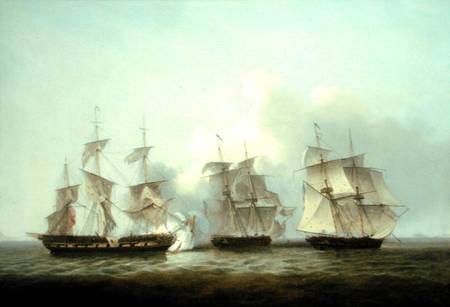 HMS Gore in Action With the French Brigs 'Palinure' and 'Pilade' à Thomas Luny