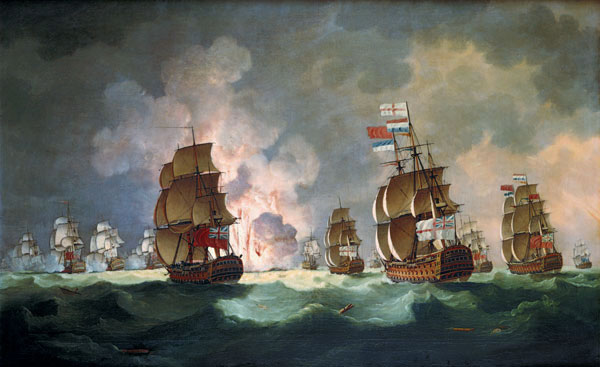 Bataille de mer nocturne à St. Vincent (16.Janvier 1780) à Thomas Luny