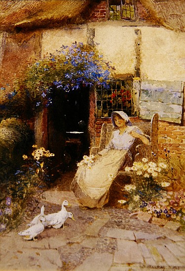 At the Cottage Door à Thomas Mackay