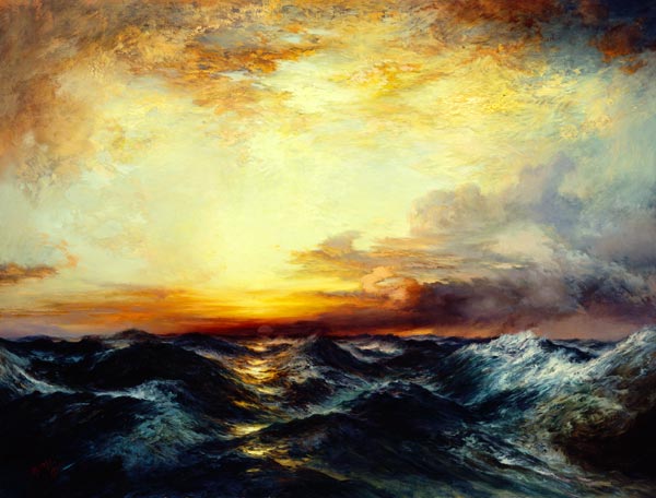 Sonnenuntergang über dem Pazifik à Thomas Moran