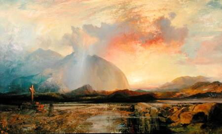 Sunset Vespers at the Old Rugged Cross à Thomas Moran