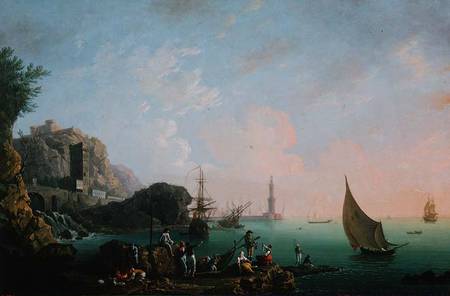 Italian Port Scene (Sunset) à Thomas Patch