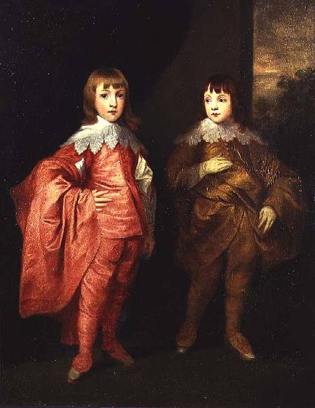 George Villiers, Duke of Buckingham And His Brother, Lord Francis Villiers, 1636, after Van Dyck à Thomas Robson