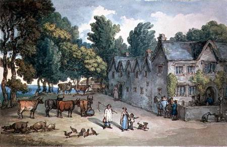 A Farmhouse at Hengar, Cornwall, 1803 (w/c, pen & à Thomas Rowlandson