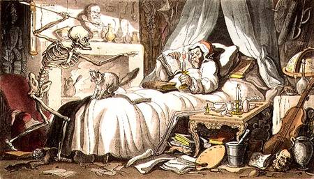 "Fungus, at length, contrives to get/Death's Dart into his Cabinet" à Thomas Rowlandson
