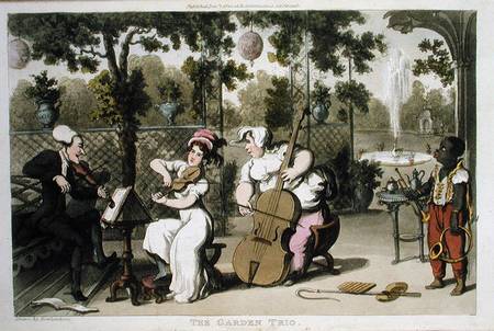 The Garden Trio, from 'The Tour of Dr Syntax in search of the Picturesque', by William Combe à Thomas Rowlandson