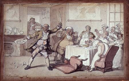Madness at the Dinner Table à Thomas Rowlandson