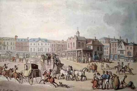 The Market Place, Kingston-upon-Thames à Thomas Rowlandson