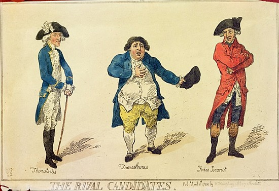 The Rival Candidates, frontispiece in the book History of the Westminster Election.. Lovers of Truth à Thomas Rowlandson