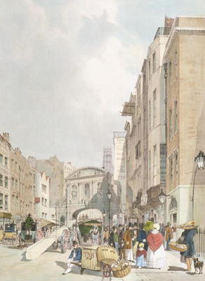 Temple Bar, from the Strand, from 'London As It Is', engraved and pub. by the artist, 1842 (colour l à Thomas Shotter Boys