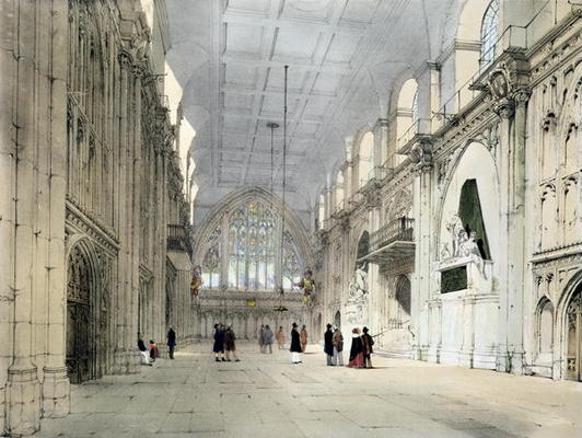 The Guildhall, Interior, from 'London As It Is', engraved and published by the artist, 1842 (colour à Thomas Shotter Boys
