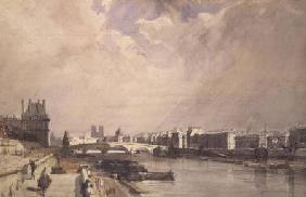 View along the Seine with the Pont Royal and the Pavilion de Flore, Tuileries