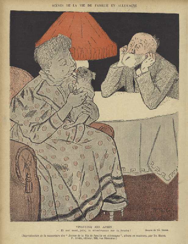 Illustration for Le Rire (colour litho) à Thomas Theodor Heine