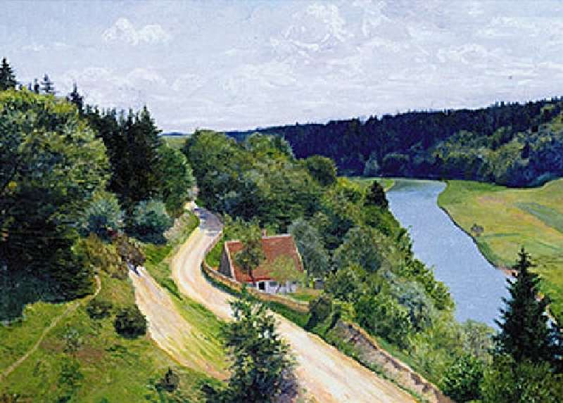 Thuringian landscape à Thomas Theodor Heine