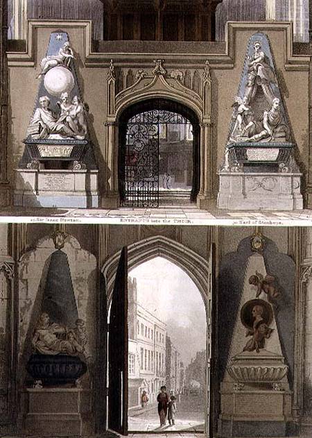 The Entrance into the Choir and the West Entrance, plate 20 from 'Westminster Abbey' à Thomas Uwins
