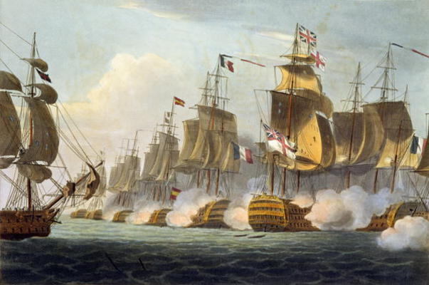 Battle of Trafalgar, October 21st 1805, from 'The Naval Achievements of Great Britain' by James Jenk à Thomas Whitcombe